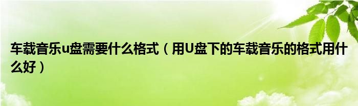 车载音乐u盘需要什么格式(用U盘下的车载音乐的格式用什么好)