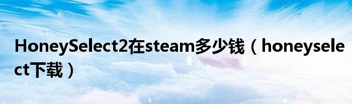 HoneySelect2在steam多少钱(honeyselect下载)