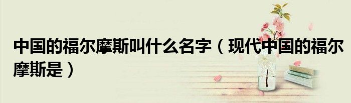 中国的福尔摩斯叫什么名字(现代中国的福尔摩斯是)