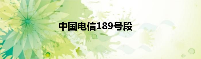 中国电信189号段