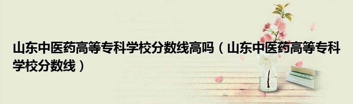 山东中医药高等专科学校分数线高吗(山东中医药高等专科学校分数线)