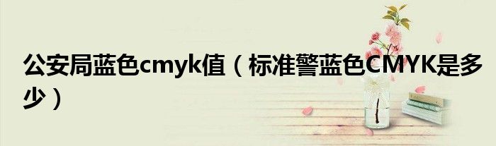 公安局蓝色cmyk值(标准警蓝色CMYK是多少)