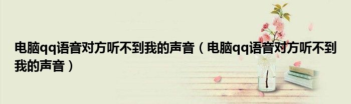 电脑qq语音对方听不到我的声音(电脑qq语音对方听不到我的声音)