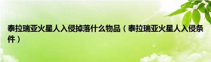 泰拉瑞亚火星人入侵掉落什么物品(泰拉瑞亚火星人入侵条件)