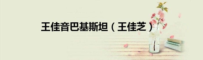 王佳音巴基斯坦（王佳芝）