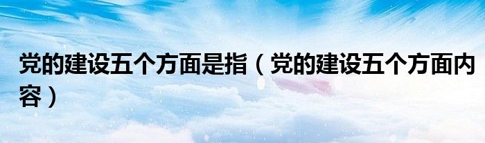 党的建设五个方面是指(党的建设五个方面内容)