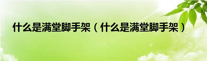 什么是满堂脚手架(什么是满堂脚手架)