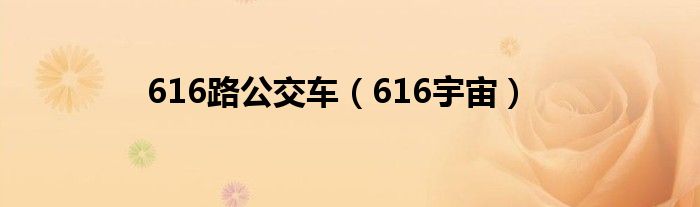 616路公交车(616宇宙)