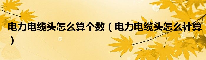 电力电缆头怎么算个数(电力电缆头怎么计算)