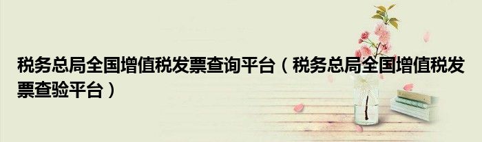 税务总局全国增值税发票查询平台(税务总局全国增值税发票查验平台)