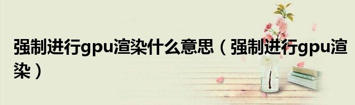 强制进行gpu渲染什么意思(强制进行gpu渲染)
