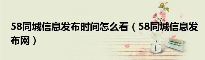 58同城信息发布时间怎么看(58同城信息发布网)