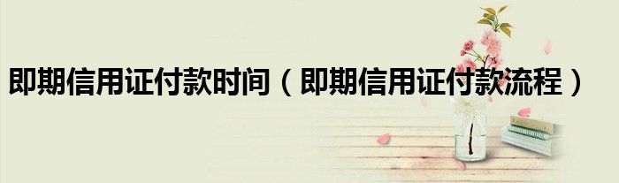 即期信用证付款时间(即期信用证付款流程)
