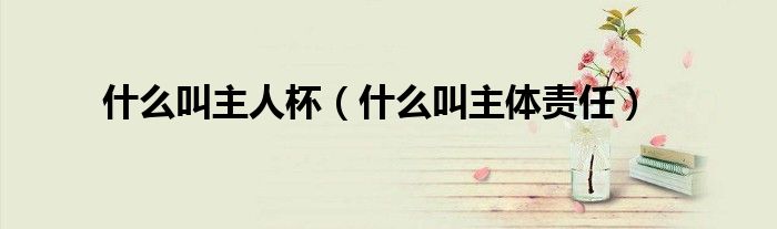 什么叫主人杯(什么叫主体责任)