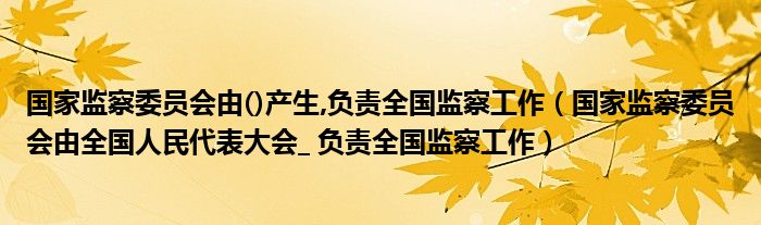 国家监察委员会由()产生,负责全国监察工作(国家监察委员会由全国人民代表大会_ 负责全国监察工作)