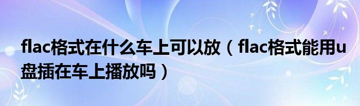flac格式在什么车上可以放(flac格式能用u盘插在车上播放吗)