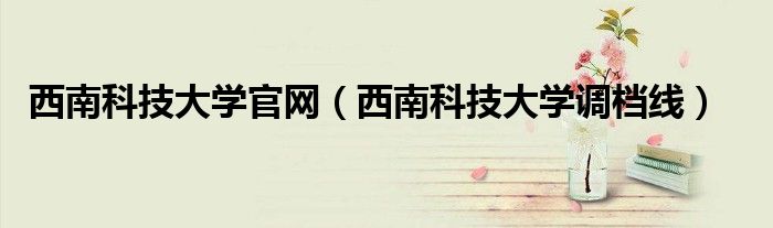 西南科技大学官网(西南科技大学调档线)