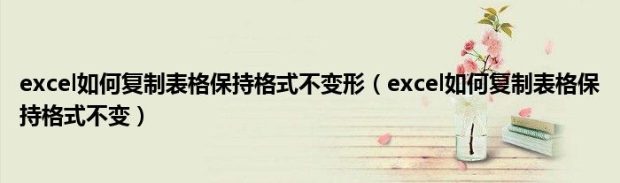 excel如何复制表格保持格式不变形(excel如何复制表格保持格式不变)