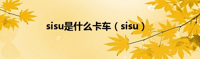 sisu是什么卡车(sisu)
