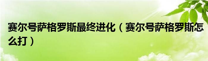 赛尔号萨格罗斯最终进化(赛尔号萨格罗斯怎么打)