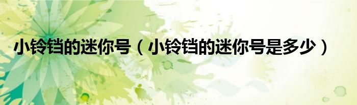 小铃铛的迷你号(小铃铛的迷你号是多少)