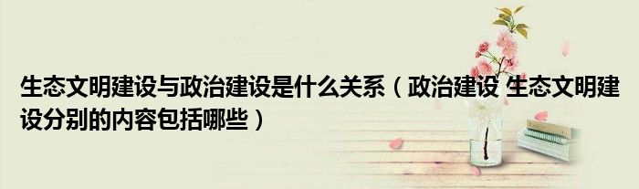 生态文明建设与政治建设是什么关系(政治建设 生态文明建设分别的内容包括哪些)