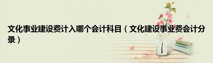 文化事业建设费计入哪个会计科目（文化建设事业费会计分录）