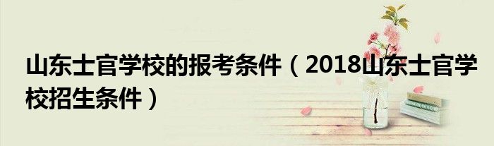 山东士官学校的报考条件(2018山东士官学校招生条件)