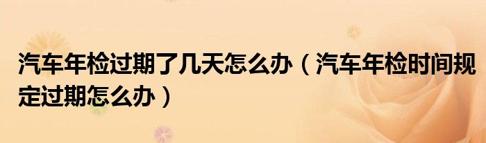 汽车年检过期了几天怎么办(汽车年检时间规定过期怎么办)