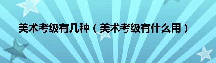 美术考级有几种(美术考级有什么用)