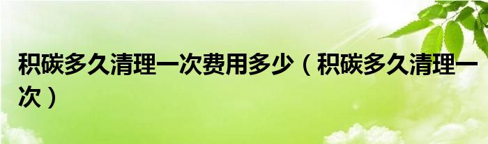 积碳多久清理一次费用多少(积碳多久清理一次)