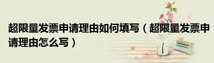 超限量发票申请理由如何填写(超限量发票申请理由怎么写)