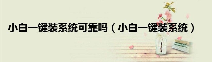 小白一键装系统可靠吗(小白一键装系统)