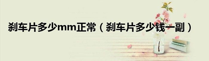 刹车片多少mm正常(刹车片多少钱一副)