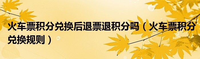 火车票积分兑换后退票退积分吗(火车票积分兑换规则)