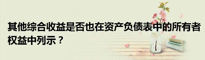 其他综合收益是否也在资产负债表中的所有者权益中列示?