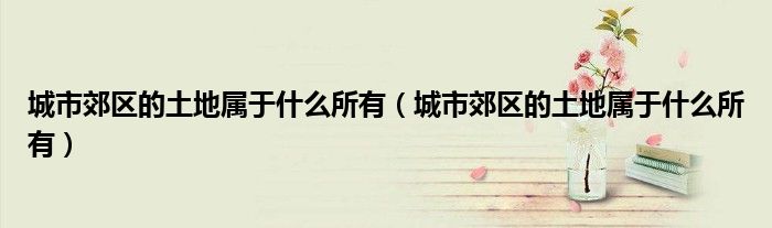 城市郊区的土地属于什么所有(城市郊区的土地属于什么所有)