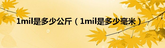 1mil是多少公斤(1mil是多少毫米)