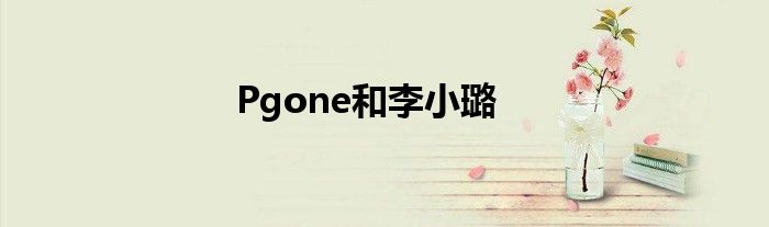 Pgone和李小璐