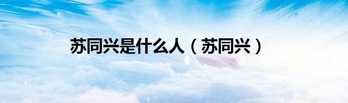 苏同兴是什么人（苏同兴）