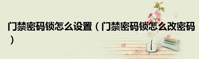 门禁密码锁怎么设置（门禁密码锁怎么改密码）