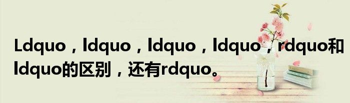 Ldquo,ldquo,ldquo,ldquo,rdquo和ldquo的区别,还有rdquo。