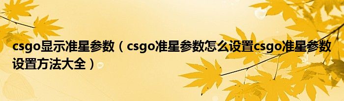 csgo显示准星参数(csgo准星参数怎么设置csgo准星参数设置方法大全)