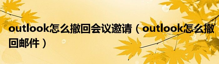 outlook怎么撤回会议邀请(outlook怎么撤回邮件)