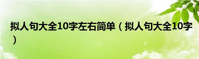 拟人句大全10字左右简单(拟人句大全10字)