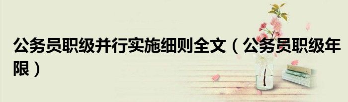 公务员职级并行实施细则全文(公务员职级年限)
