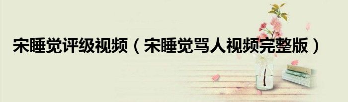 宋睡觉评级视频(宋睡觉骂人视频完整版)