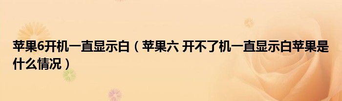 苹果6开机一直显示白(苹果六 开不了机一直显示白苹果是什么情况)