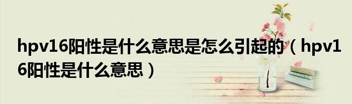 hpv16阳性是什么意思是怎么引起的(hpv16阳性是什么意思)