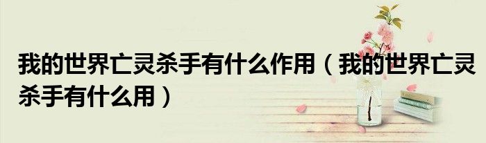 我的世界亡灵杀手有什么作用(我的世界亡灵杀手有什么用)